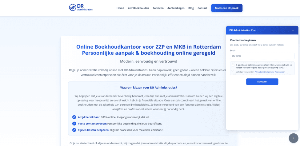 Website met Chat Functionaliteit